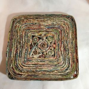 Trivet Coiled Recycled Paper Wall Art Handmade